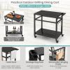 Double-Shelf Movable BBQ Cart with 4 Lockable Wheels